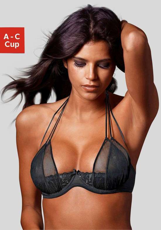 Бюстгальтер на косточках и тонких бретелях.