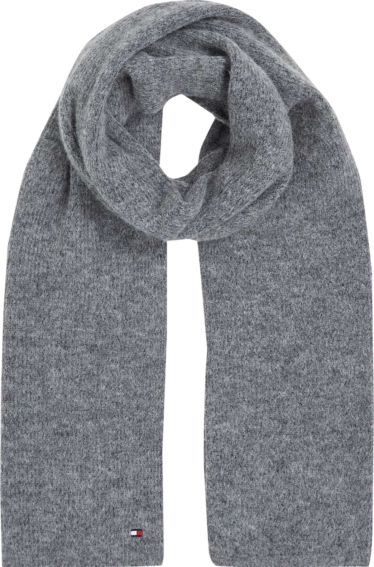 Вязаный шарф с вышивкой логотипа. ESSENTIAL FLAG FUZZY SCARF