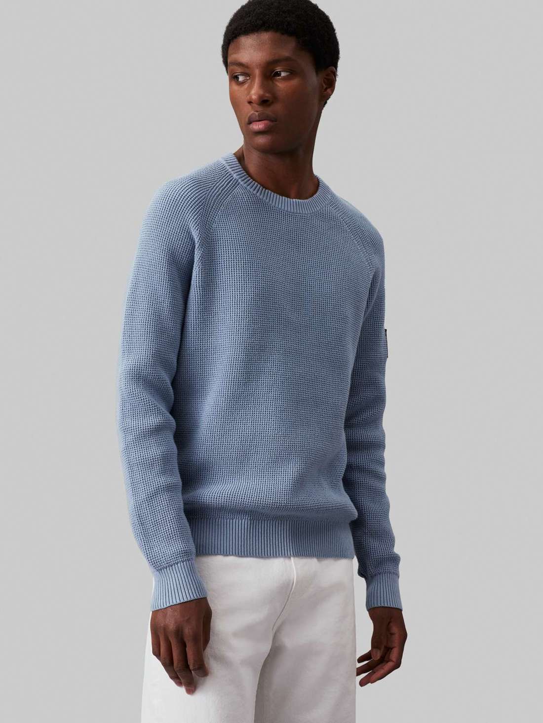 Свитер с круглым вырезом и нашивкой-логотипом BADGE EASY SWEATER