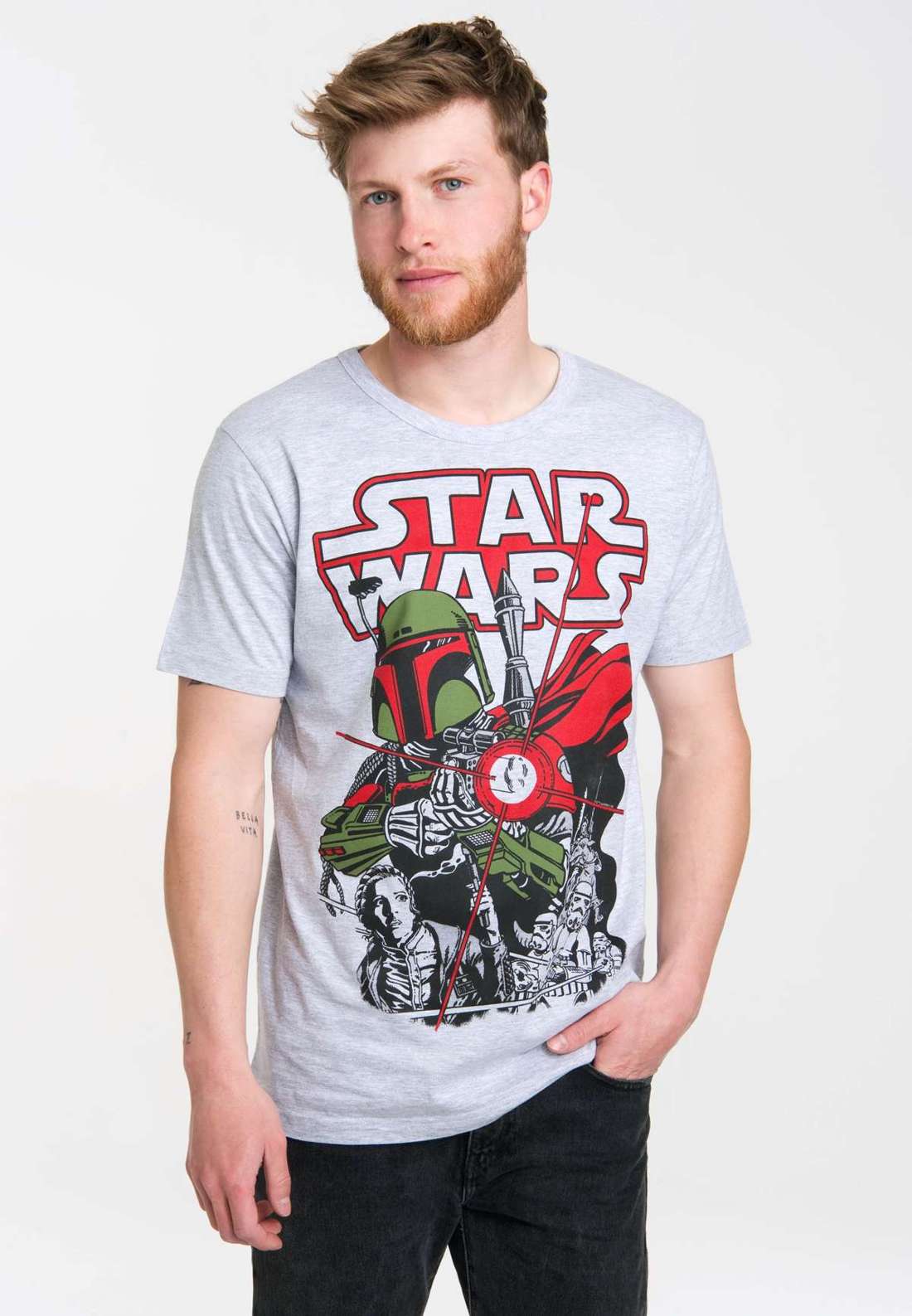 Футболка с культовым принтом спереди Boba Fett - Krieg der Sterne