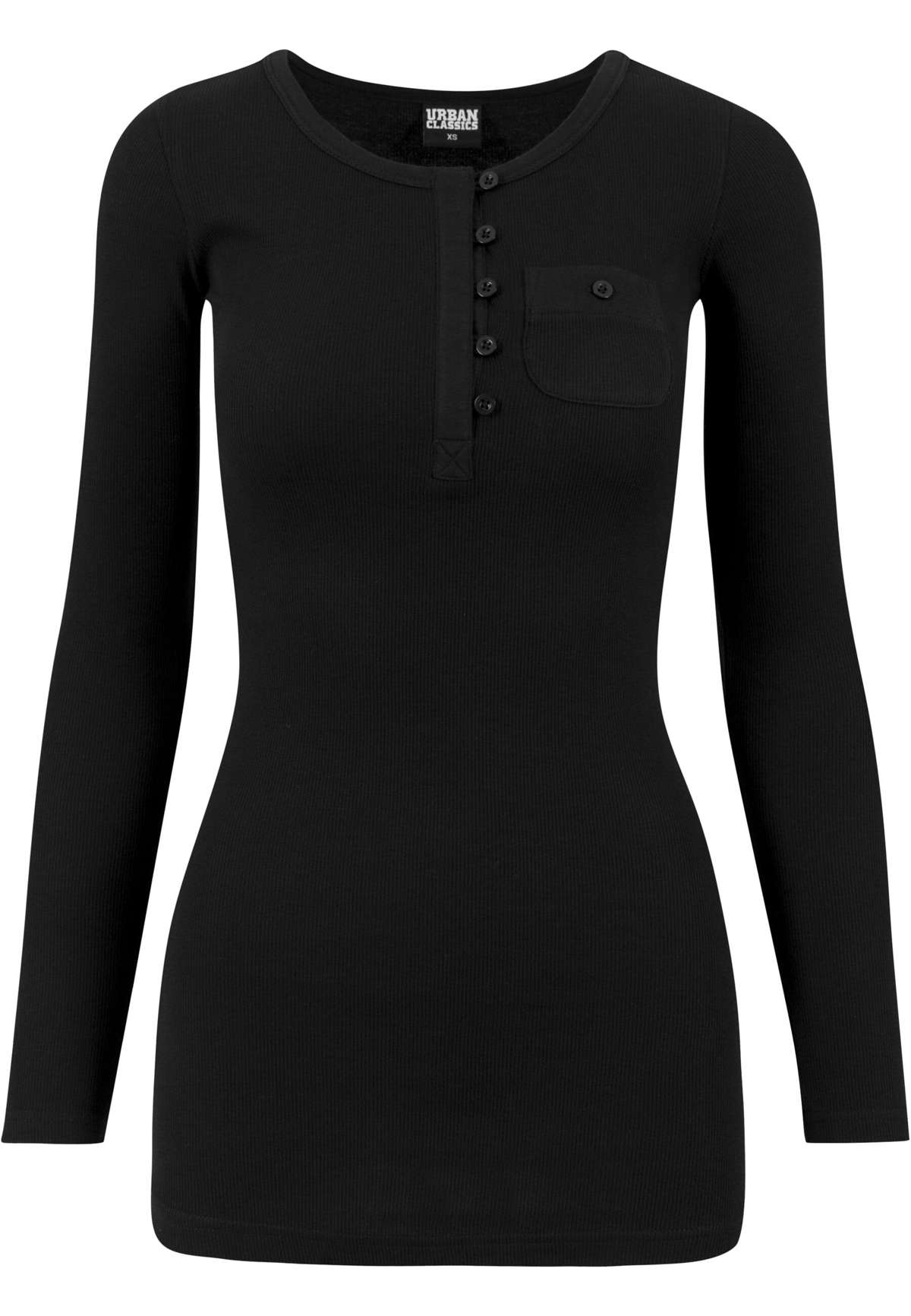 Рубашка с длинным рукавом Urban Classics Damen Ladies Long Rib Pocket Turnup Tee