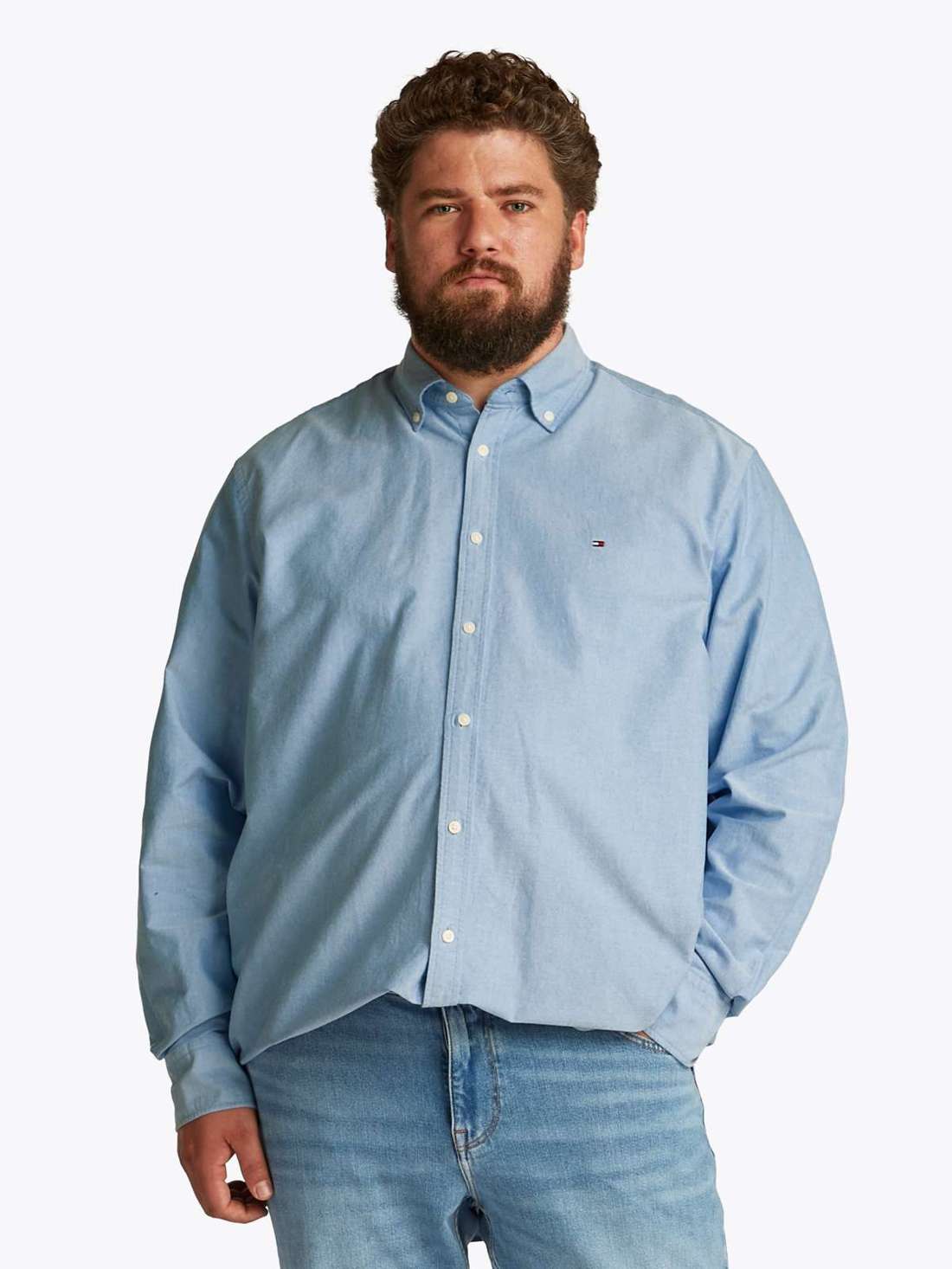 Рубашка с длинным рукавом больших размеров. BT-SOLID HERITAGE OXFORD S-B