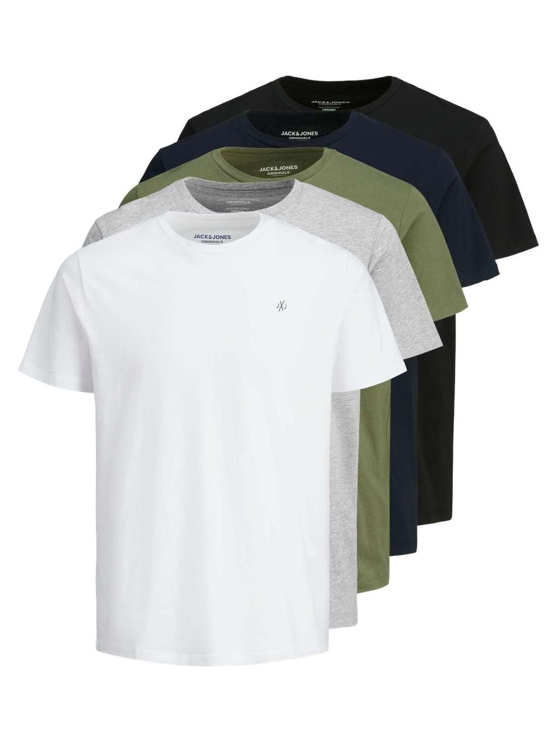 рубашка с круглым вырезом JORJXJ TEE SS CREW NECK 5PK MP NOOS