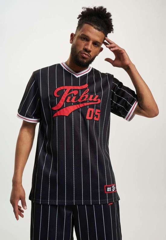 футболка Herren FM231-005-2 FUBU Varsity Pinstriped Mesh Tee