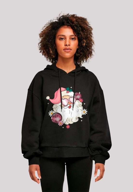 Толстовка с капюшоном Pink Retro Disco Santa Weihnachten Bling