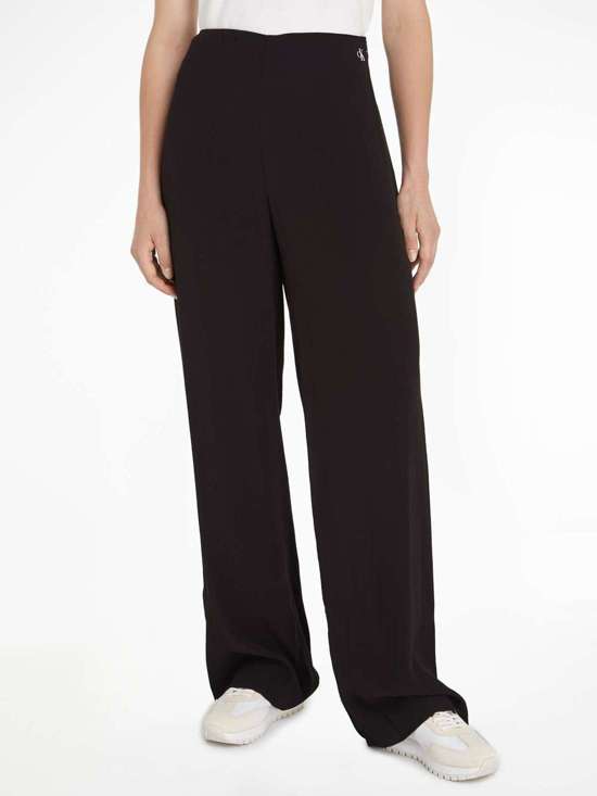 Костюмные брюки с логотипом бренда CHIFFON WIDE LEG PANT