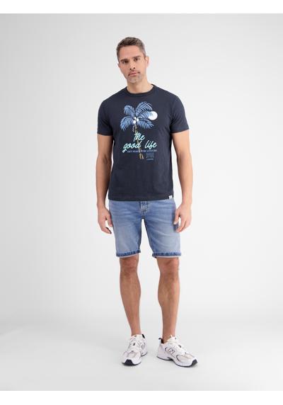 футболка LERROS Rundhals T-Shirt fur Herren mit Palmenprint
