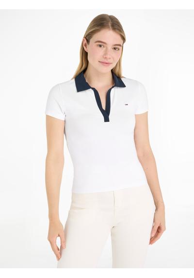 Рубашка-поло с контрастным воротником-поло. TJW SLIM CONTRAST V SS POLO EXT
