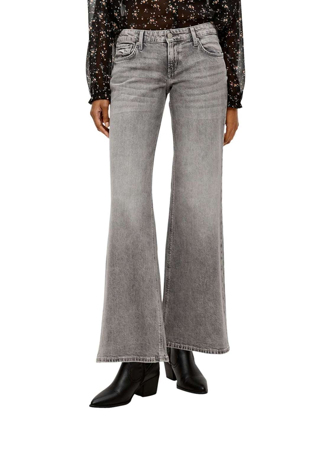 Джинсы Bootcut с расклешенными деталями