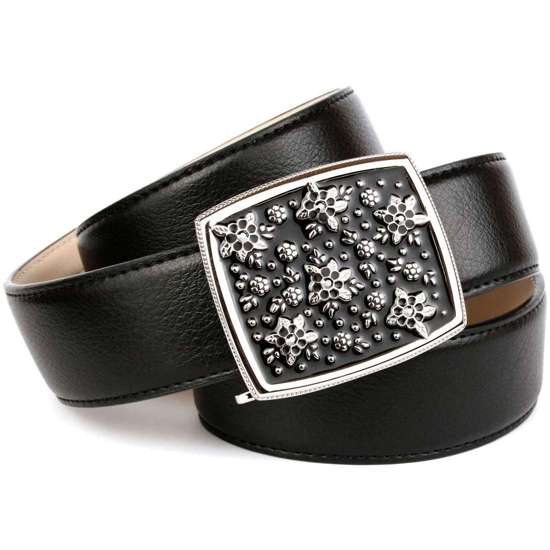 Кожаный ремень с глазурованной застежкой ручной работы.