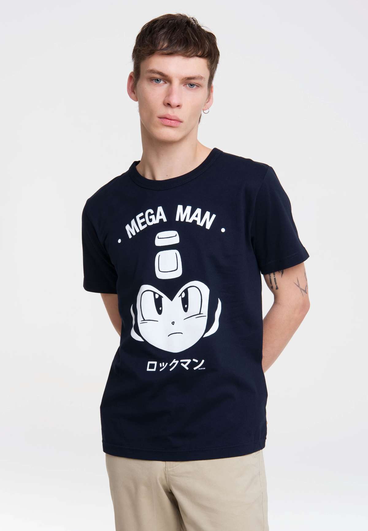 Футболка с принтом Mega Man Mega-Man Gesicht