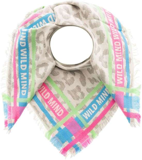 Шарф с содержанием шерсти и бахромой по краю "Wild Mind 2"