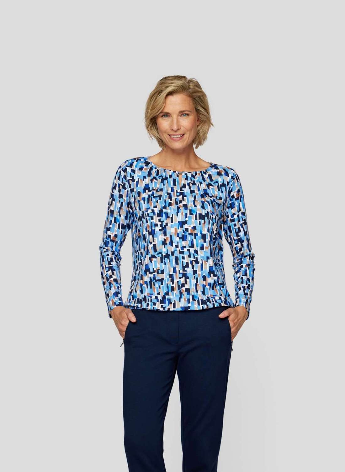 Рубашка с принтом Gemustertes Shirt mit Faltenlegung