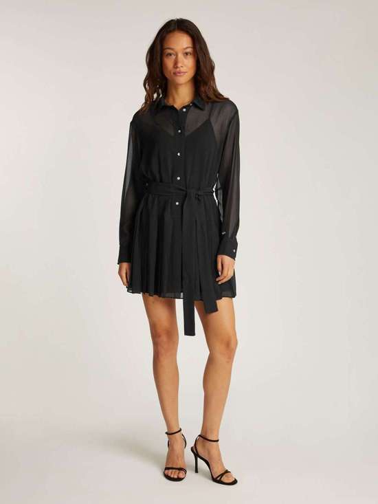 Платье-рубашка прозрачного вида TJW STAR MINI SHIRT DRESS EXT