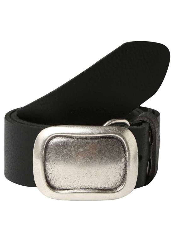 Кожаный ремень со сменной застежкой. Rechteck Eingefasst Silber