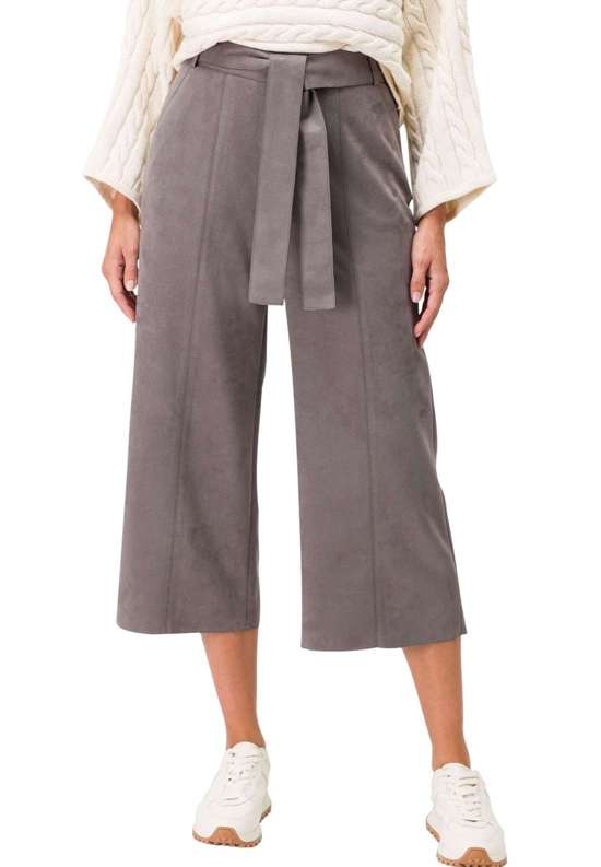 Тканевые брюки zero Hose Velourslederoptik Bindegürtel