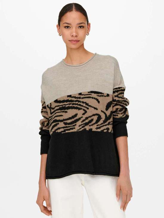 Свитер с круглым вырезом ONLJADE ANIMAL L/S PULLOVER KNT