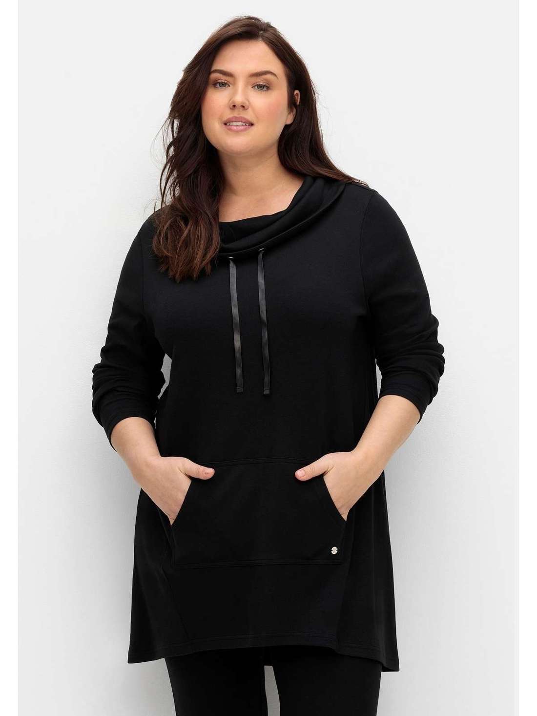 Толстовка А-силуэта с воротником стойкой Große Größen