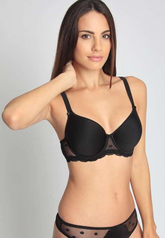 Бюстгальтер на косточках с кружевной вставкой