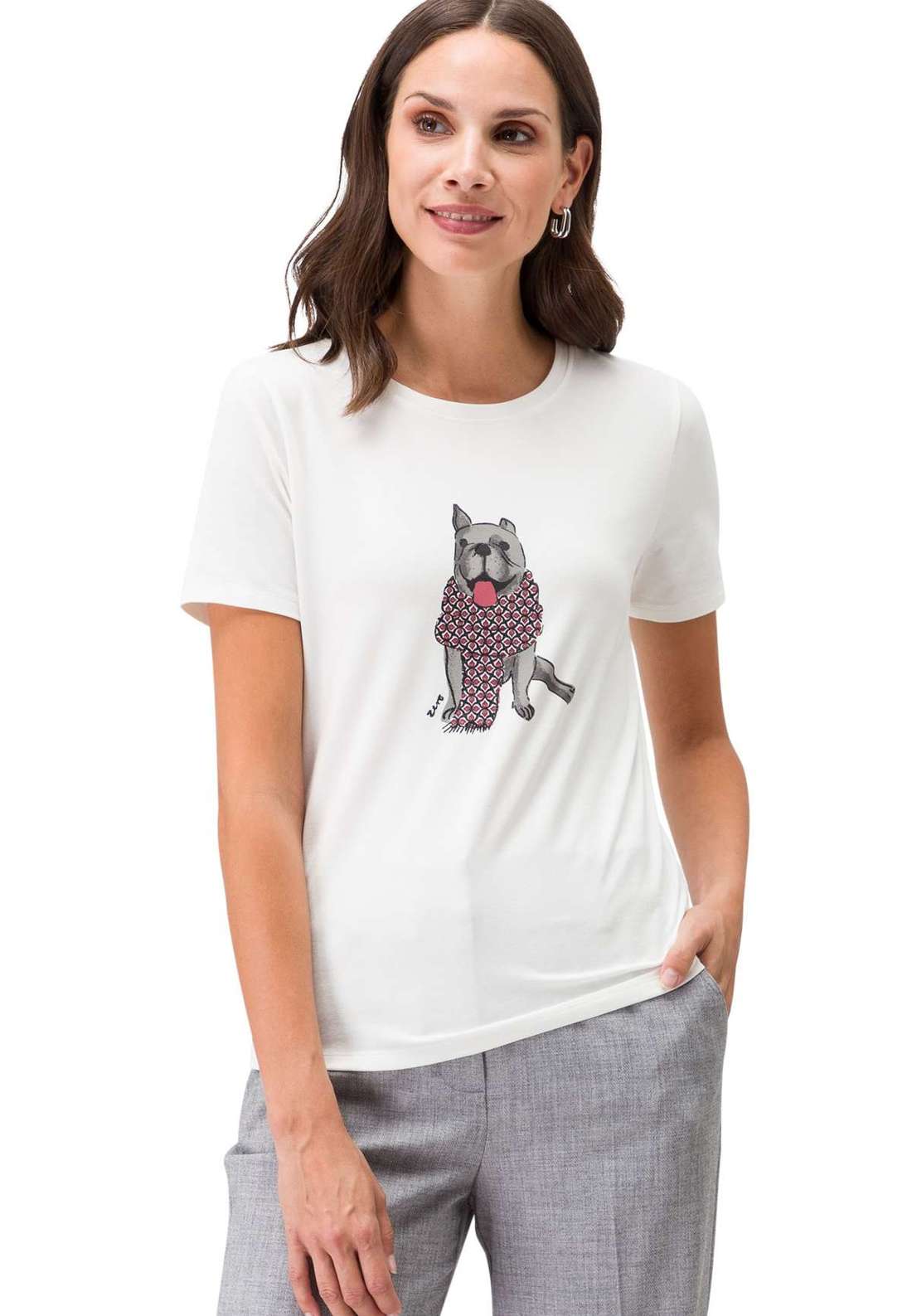 Рубашка с коротким рукавом zero Baumwollshirt mit Motivprint