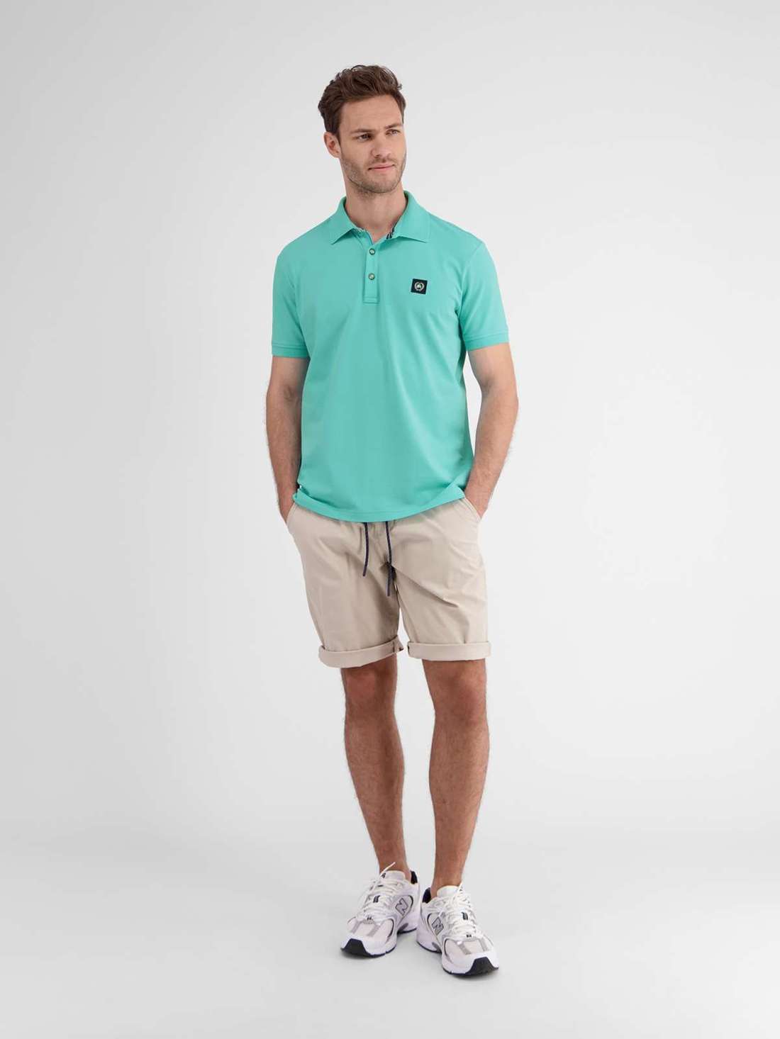 рубашка поло LERROS Herren Poloshirt mit Stretchanteil, unifarben