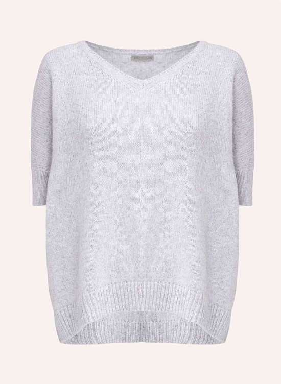 Вязаный свитер с короткими рукавами