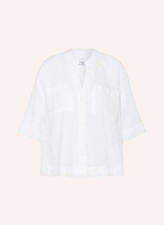 Льняная блузка с рукавами 3/4