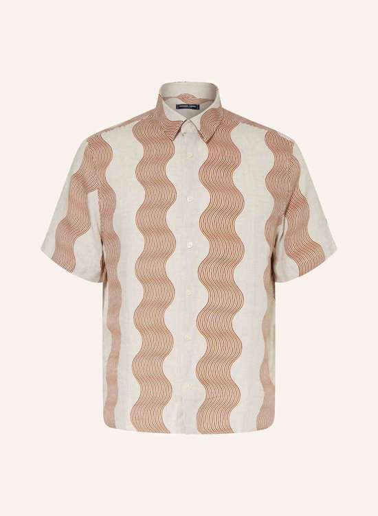 Льняная рубашка с короткими рукавами