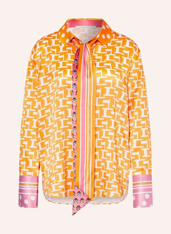 Шелковая блузка-рубашка со съемным галстуком