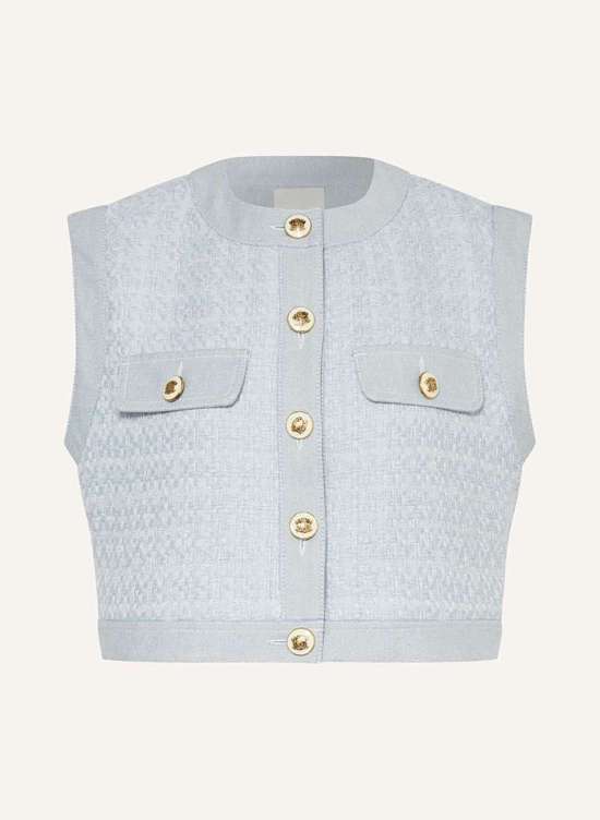 Укороченный твидовый жилет