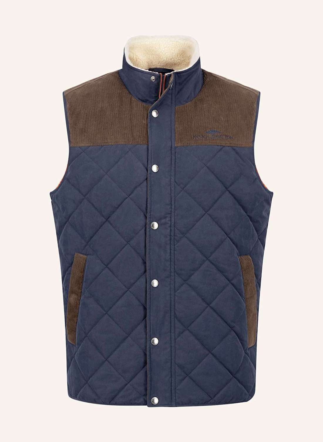 Стеганый жилет из смеси материалов