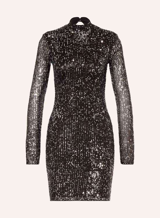 Коктейльное платье с пайетками и вырезом