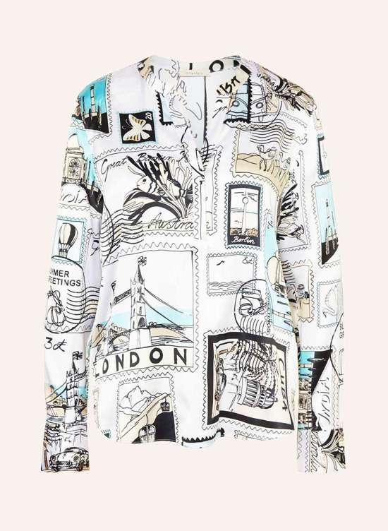 Шелковая блузка-рубашка