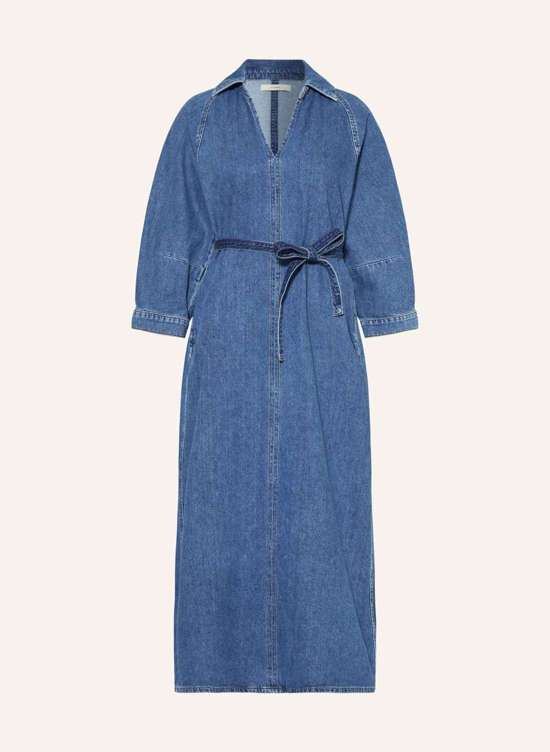 Джинсовое платье с рукавами 3/4. LIVAIW