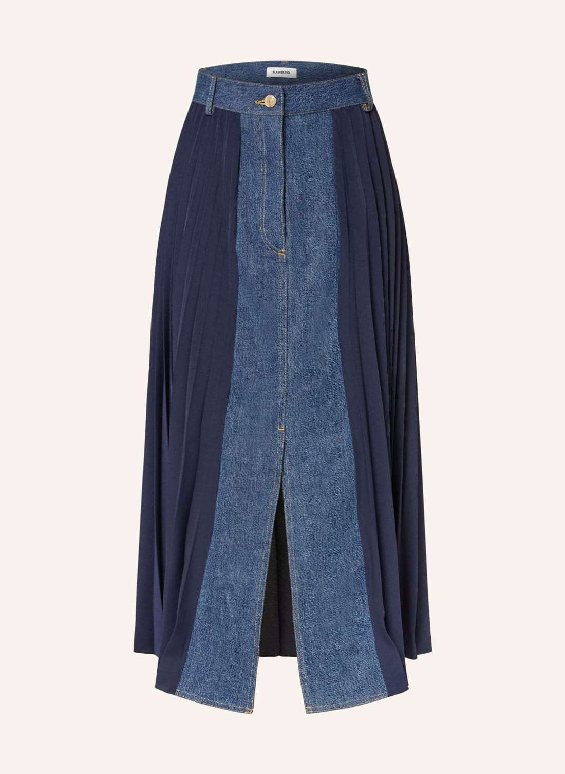 Юбка из микса материала со складками