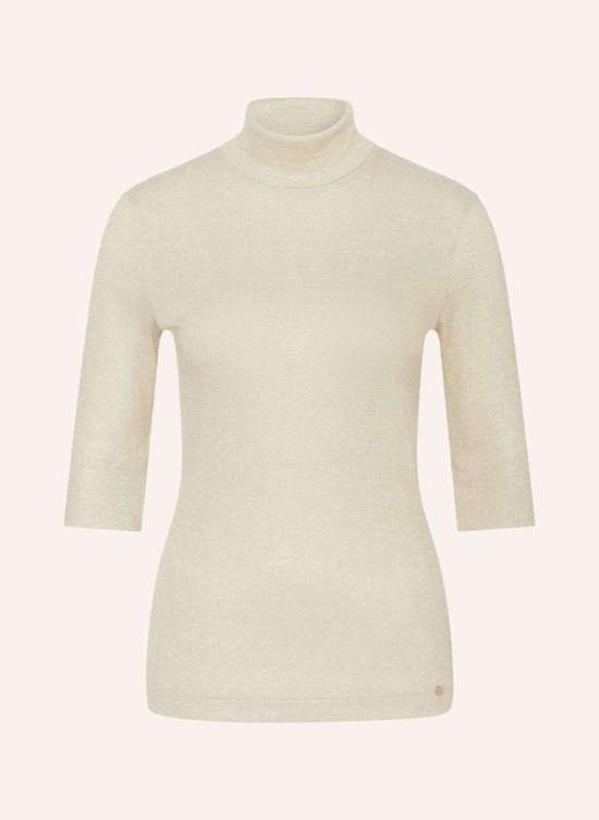 Рубашка из блестящей пряжи с рукавами 3/4.