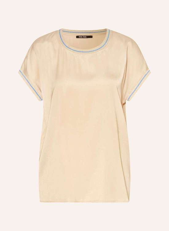 Блузка-рубашка из атласной пряжи с блестками