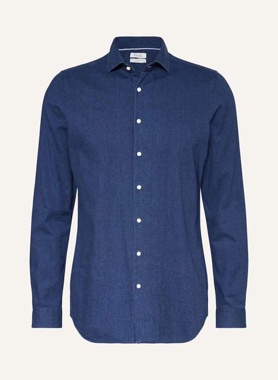 Рубашка приталенного кроя с очень длинными рукавами