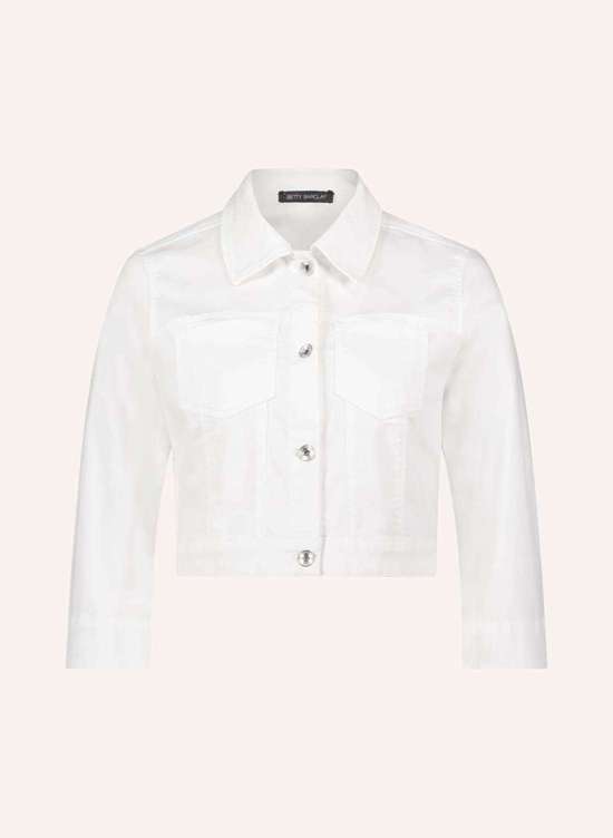 Укороченная джинсовая куртка с рукавами 3/4.