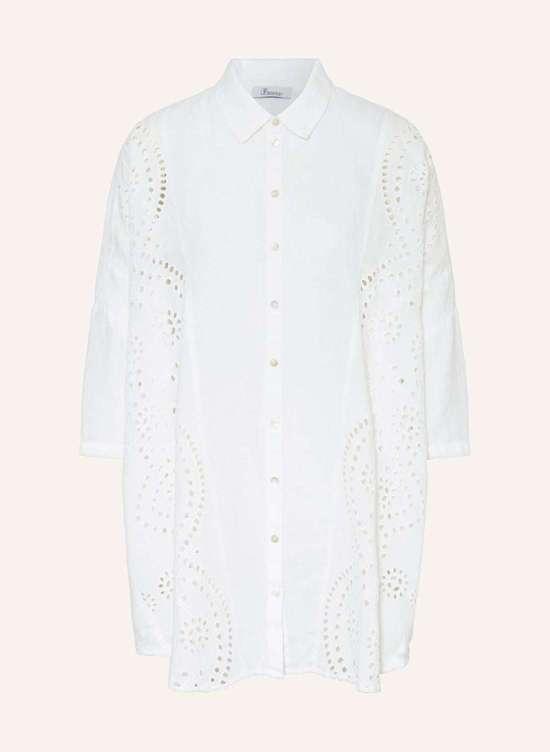 Льняная блузка-рубашка оверсайз