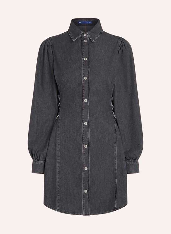 Платье-рубашка из денима с завязками на поясии HEMDKLEID AUS DENIM MIT BINDEBÄNDERN AN DER TAILLE
