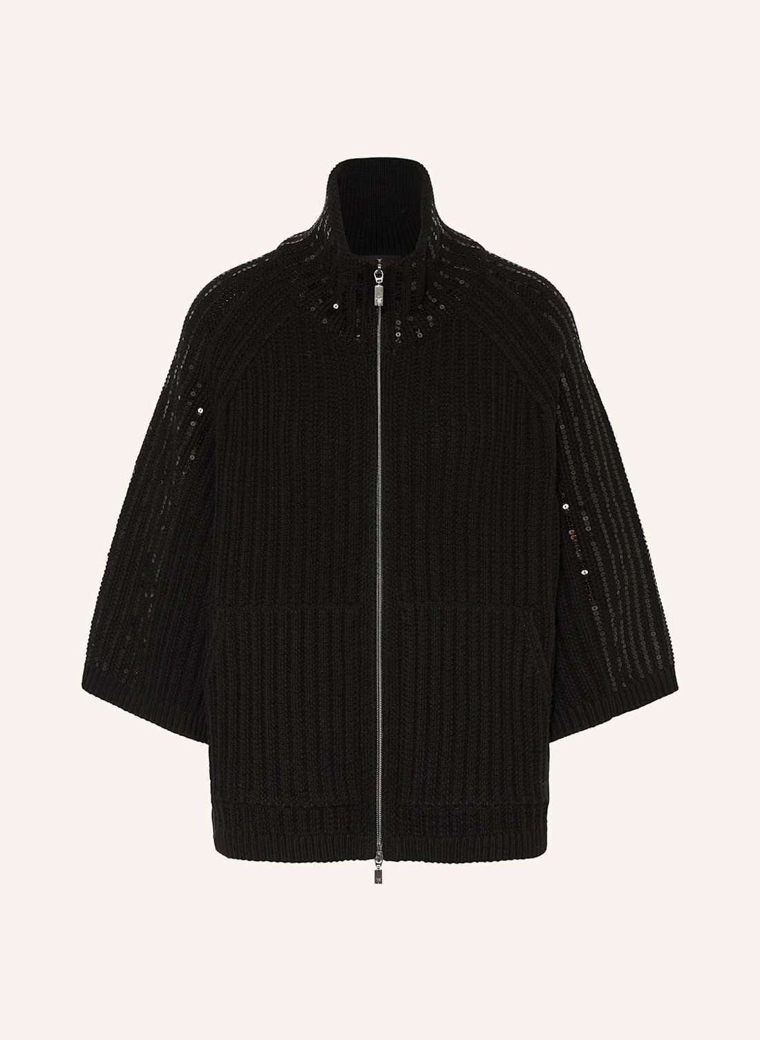 Кардиган с рукавами 3/4 и пайетками