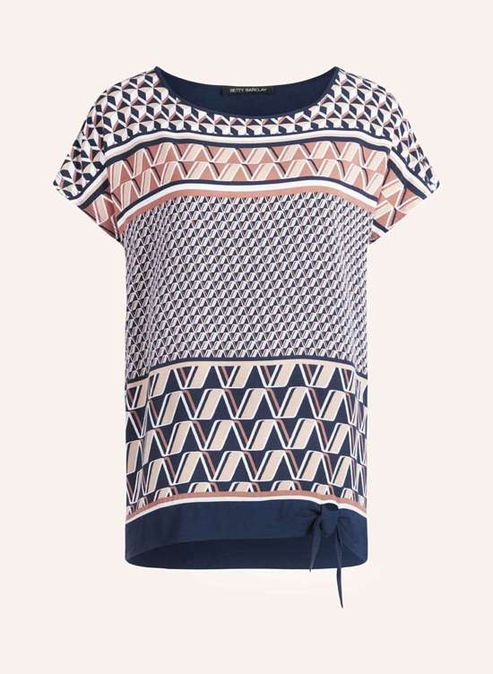 Блузка-рубашка из микса материалов