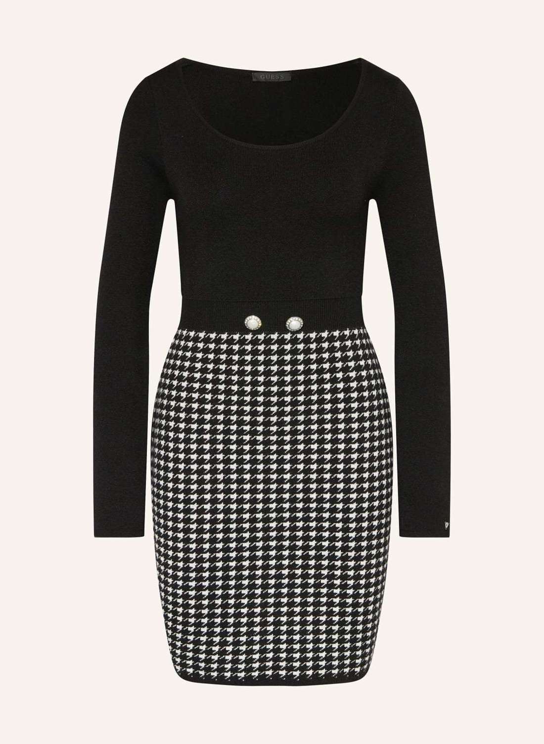 Вязаное платье из блестящей пряжи и драгоценных камней. GABRIELLA