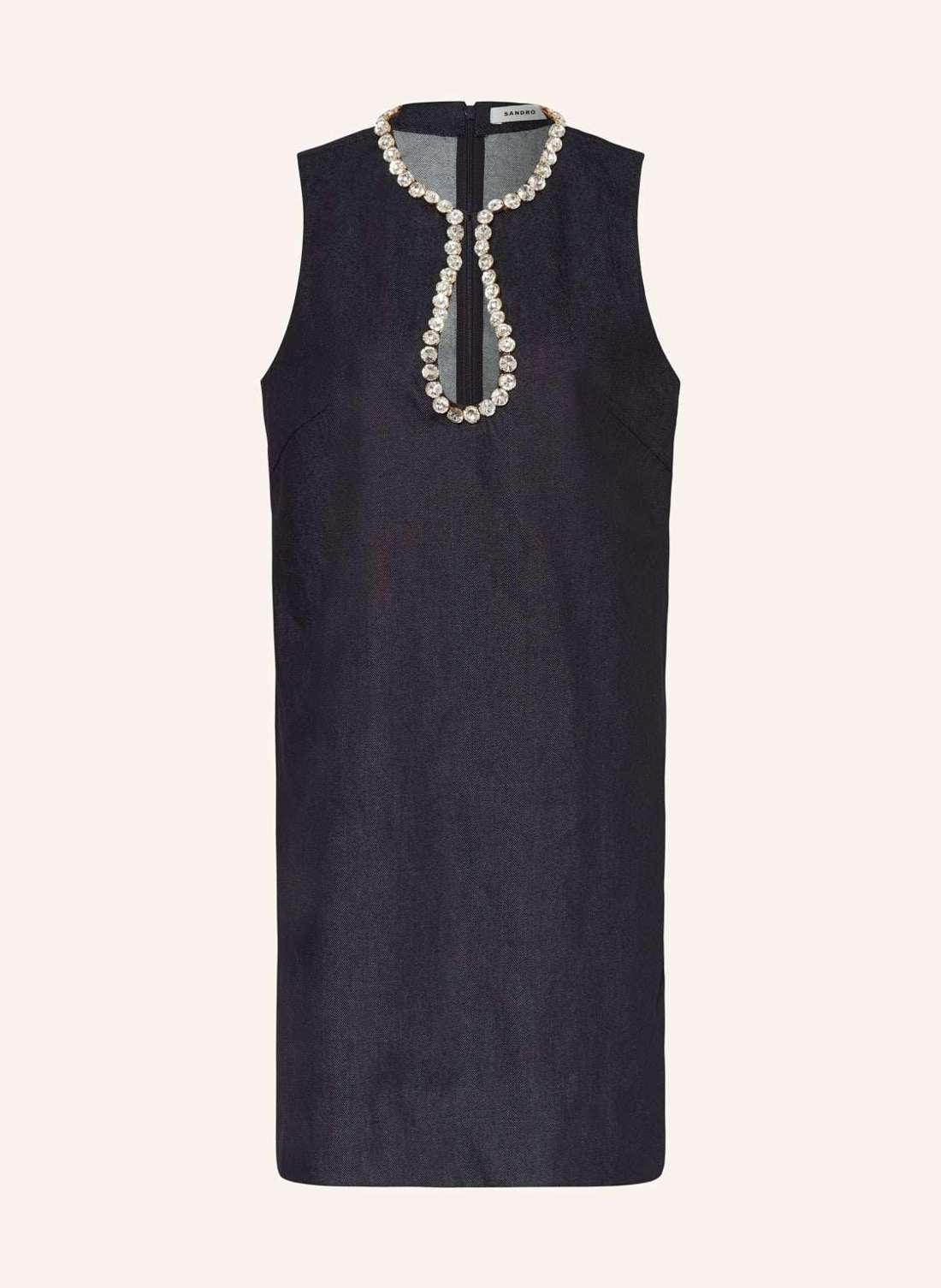 Джинсовое платье с драгоценными камнями