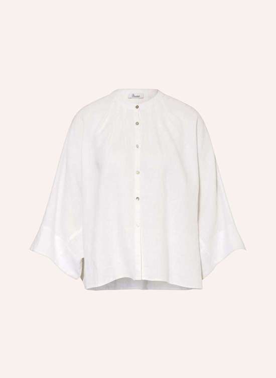 Льняная блузка оверсайз с рукавами 3/4.