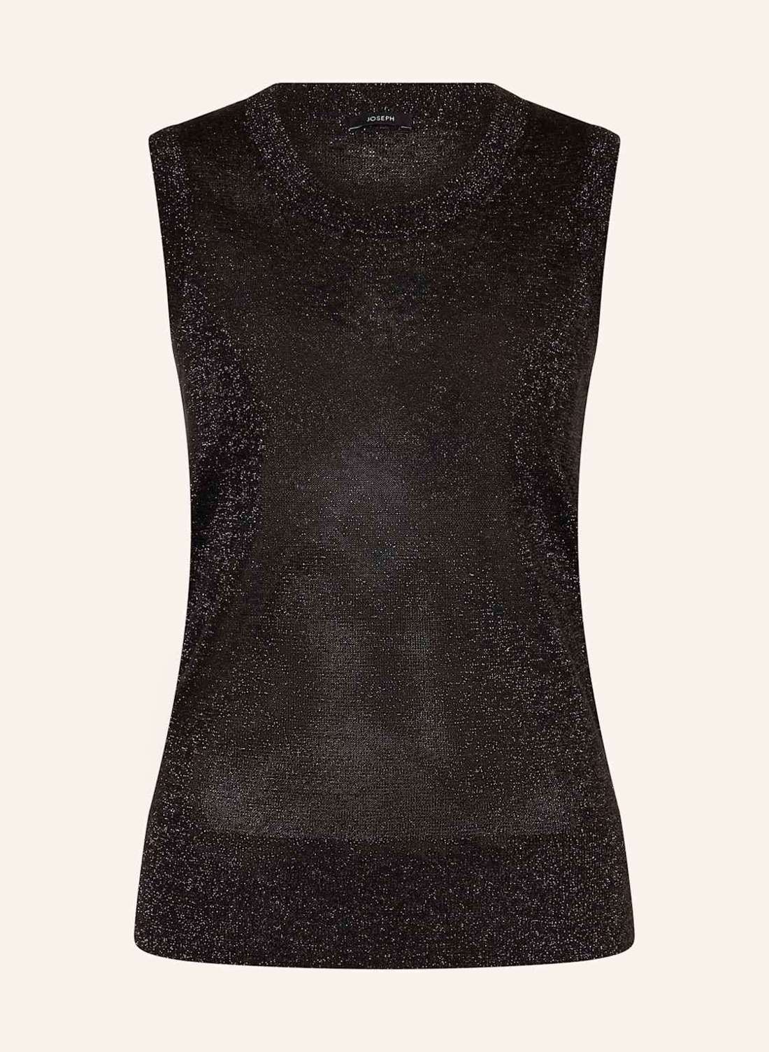 Вязаный топ из блестящей пряжи