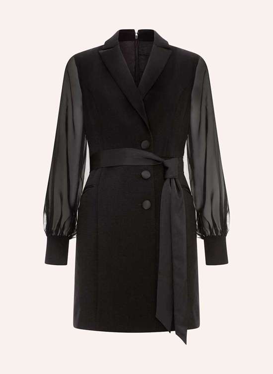 Платье из разных материалов SAEDA