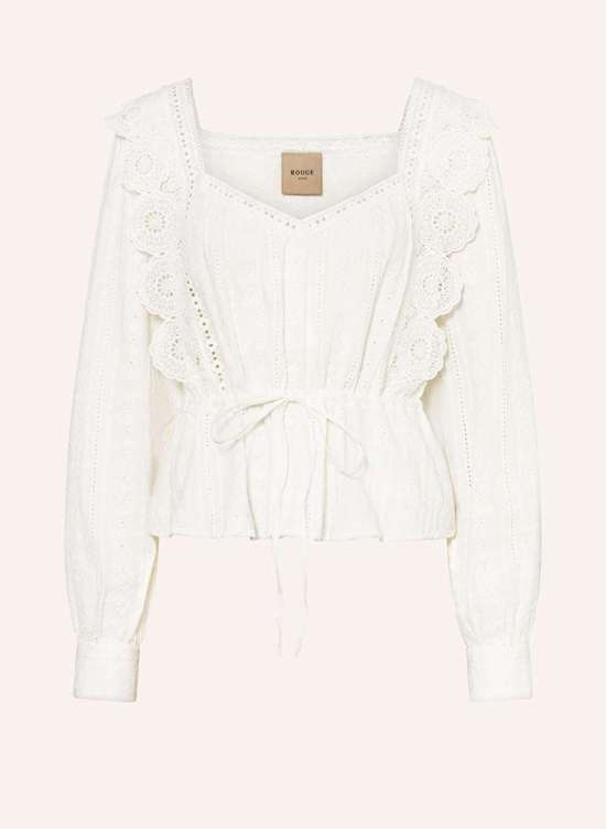 Блузка-рубашка с кружевом