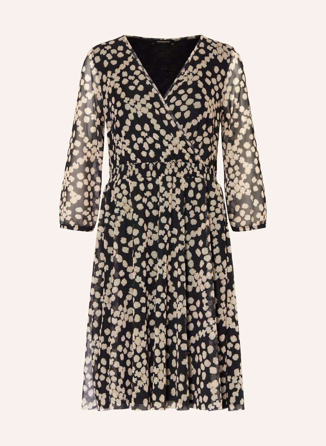 Сетчатое платье с запахом и рукавами 3/4.